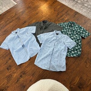 Molokai Surf Co 4 shirt LOT of short-sleeve button up shirts men Medium M cotton